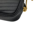 Load image into Gallery viewer, Saint Laurent Black Matelasse Chevron Quilted Calfskin Leather Mini Lou Camera Bag
