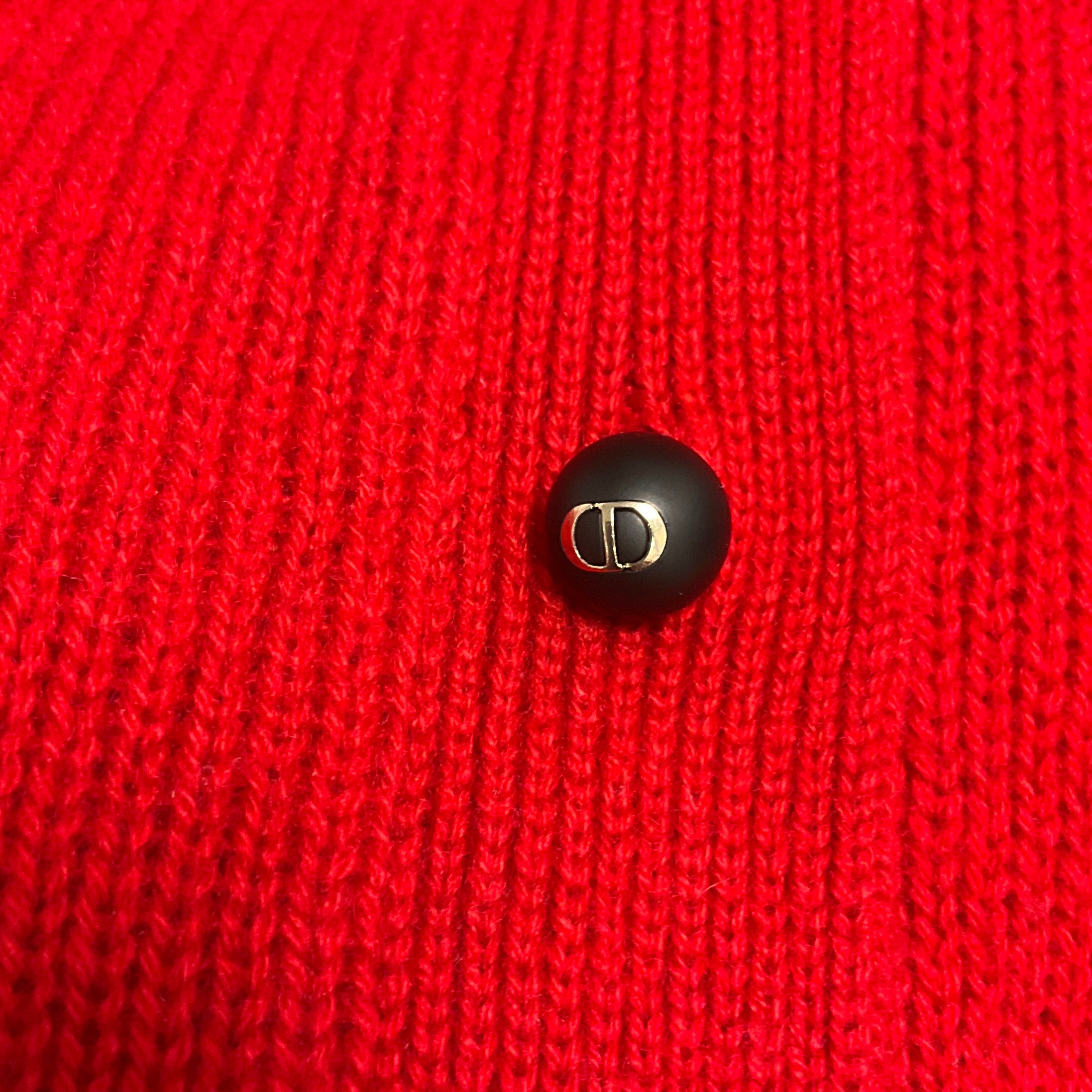Christian Dior Red Dior Tribales Cashmere Cardigan and Matching Top Twin Set