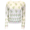 Load image into Gallery viewer, Giambattista Valli Ivory Multi Floral Embroidered Cashmere and Silk Knit Sweater
