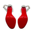 Load image into Gallery viewer, Christian Louboutin Version Silver Jamais Assez 100 PVC and Specchio Sandals
