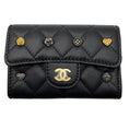 Load image into Gallery viewer, Chanel Black 2023 CC Logo Lucky Charm Classic Flap Card Holder
