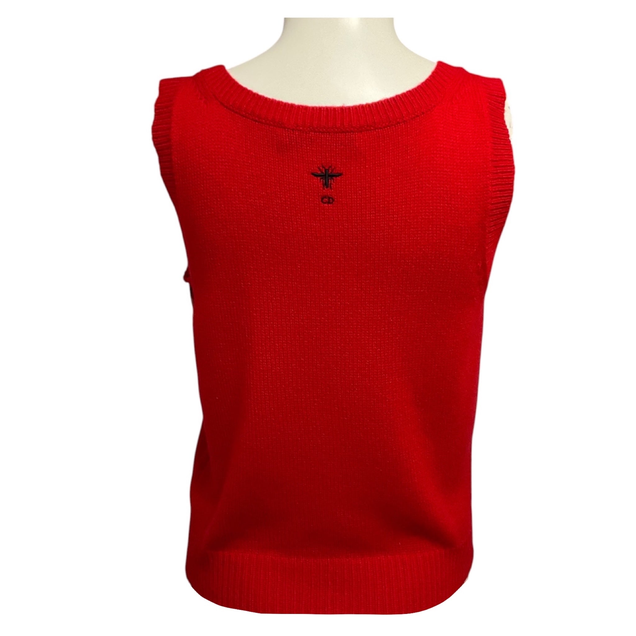 Christian Dior Red Dior Tribales Cashmere Cardigan and Matching Top Twin Set
