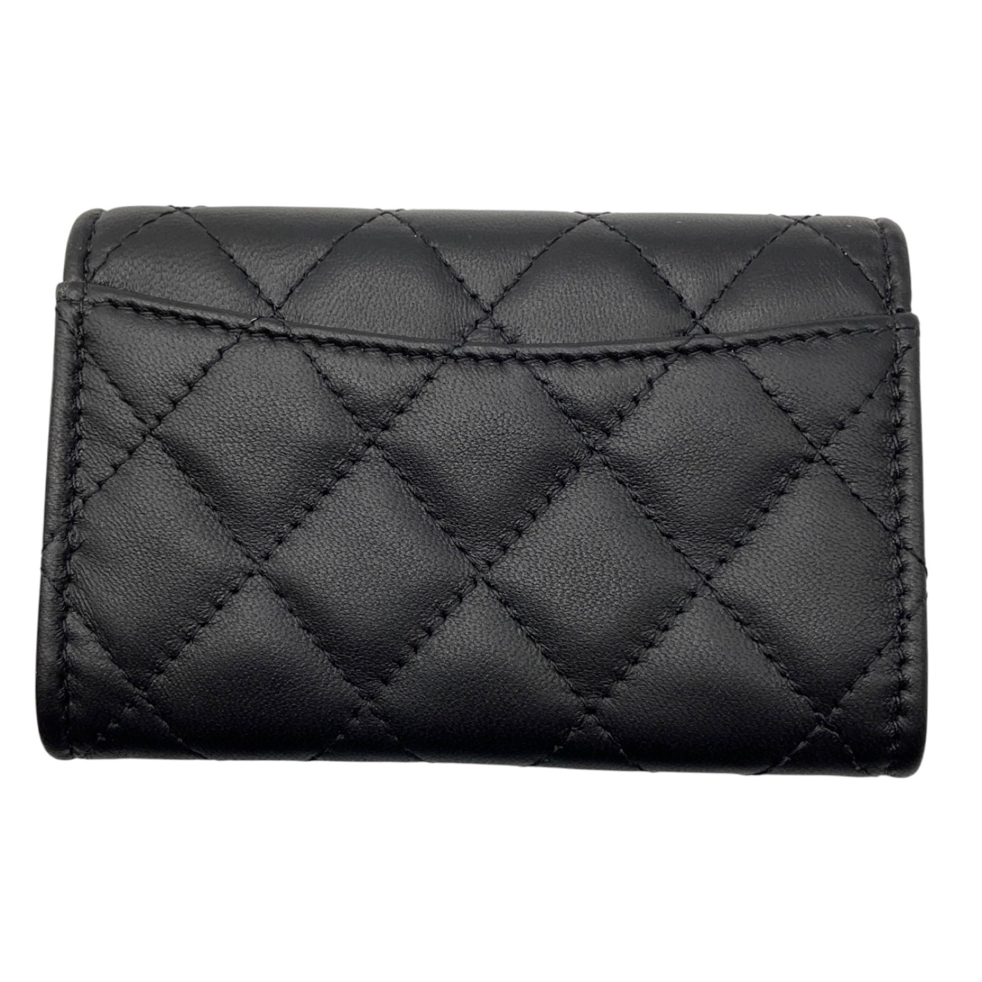 Chanel Black 2023 CC Logo Lucky Charm Classic Flap Card Holder