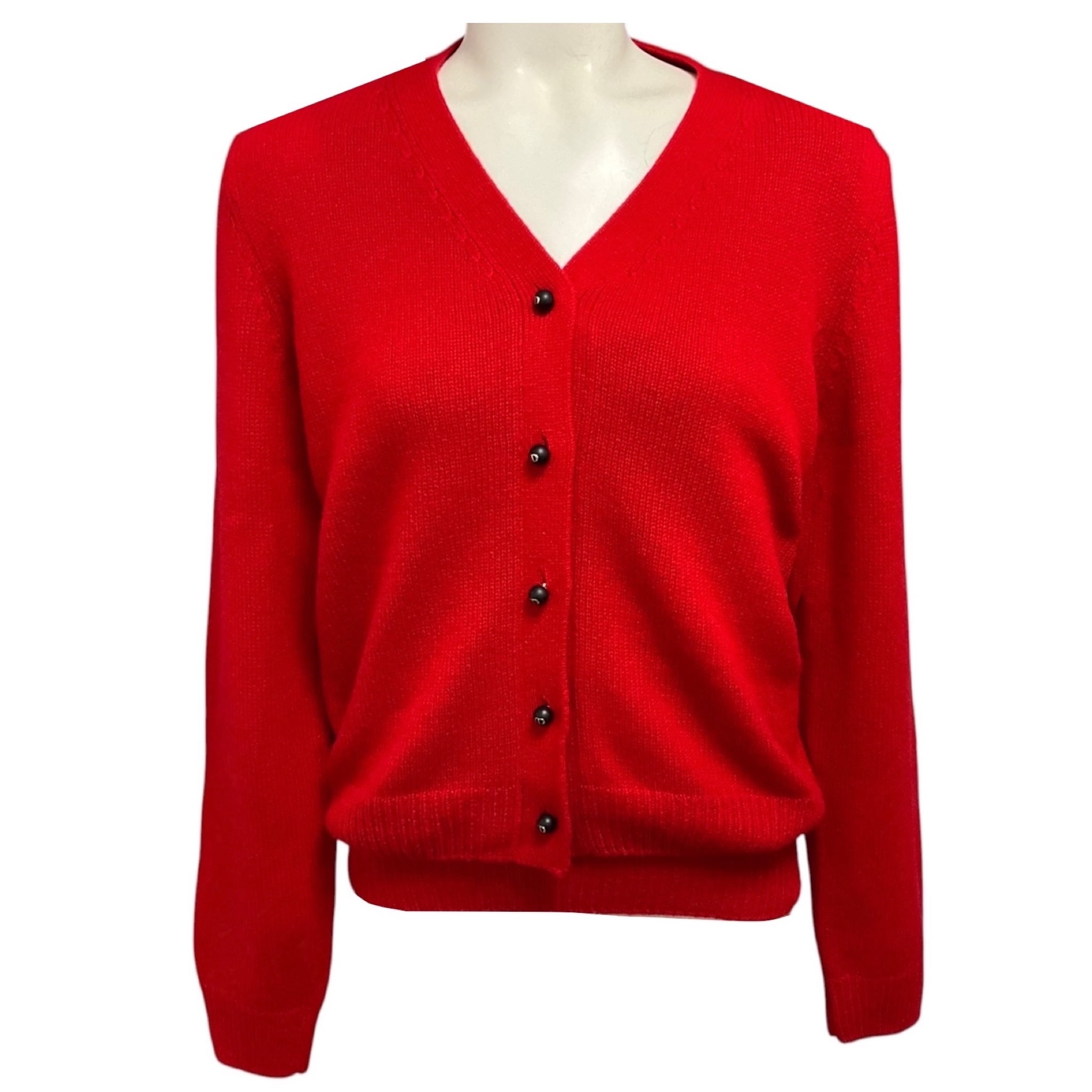 Christian Dior Red Dior Tribales Cashmere Cardigan and Matching Top Twin Set