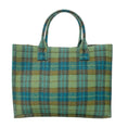 Load image into Gallery viewer, Sandro Blue / Yellow Checked Kasbah Tote Bag
