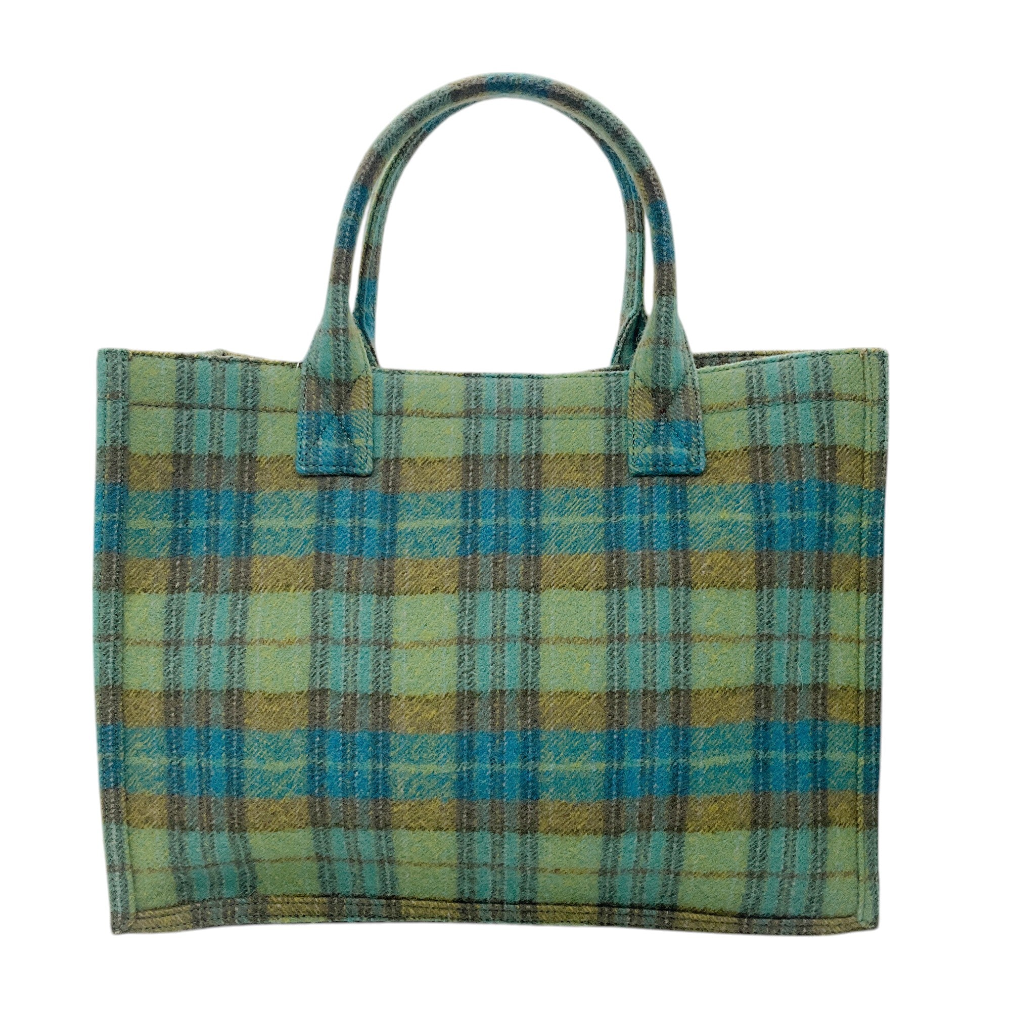 Sandro Blue / Yellow Checked Kasbah Tote Bag