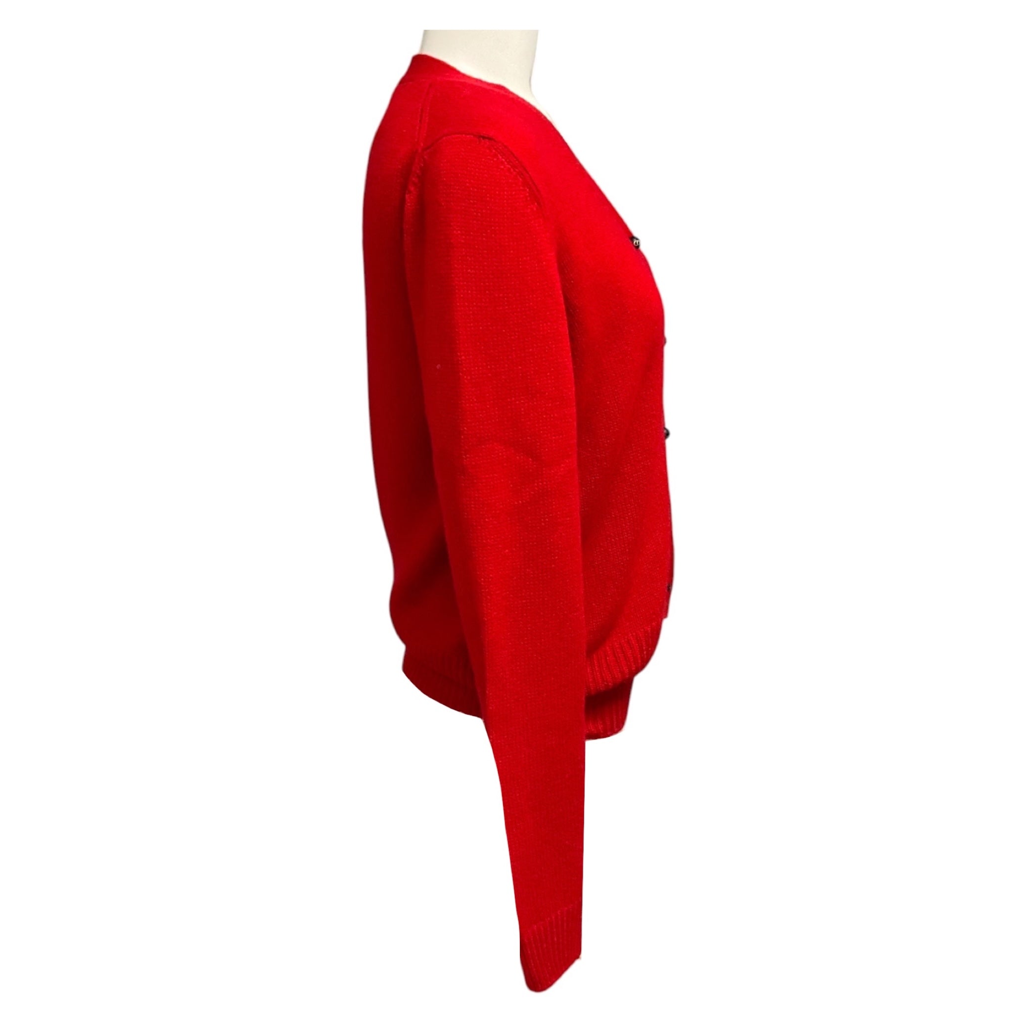 Christian Dior Red Dior Tribales Cashmere Cardigan and Matching Top Twin Set