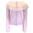 Load image into Gallery viewer, Giambattista Valli Lilac Lace Detail Full Zip Cashmere and Silk Knit Sweater
