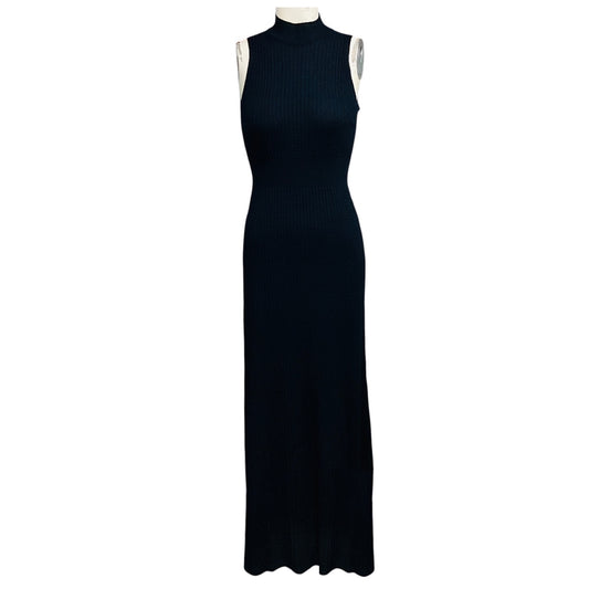 Eleventy Navy Blue Sleeveless Fitted Knit Maxi Dress