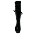 Load image into Gallery viewer, Saint Laurent Black Wedge Heel Lace Up Rubber Rain Boots
