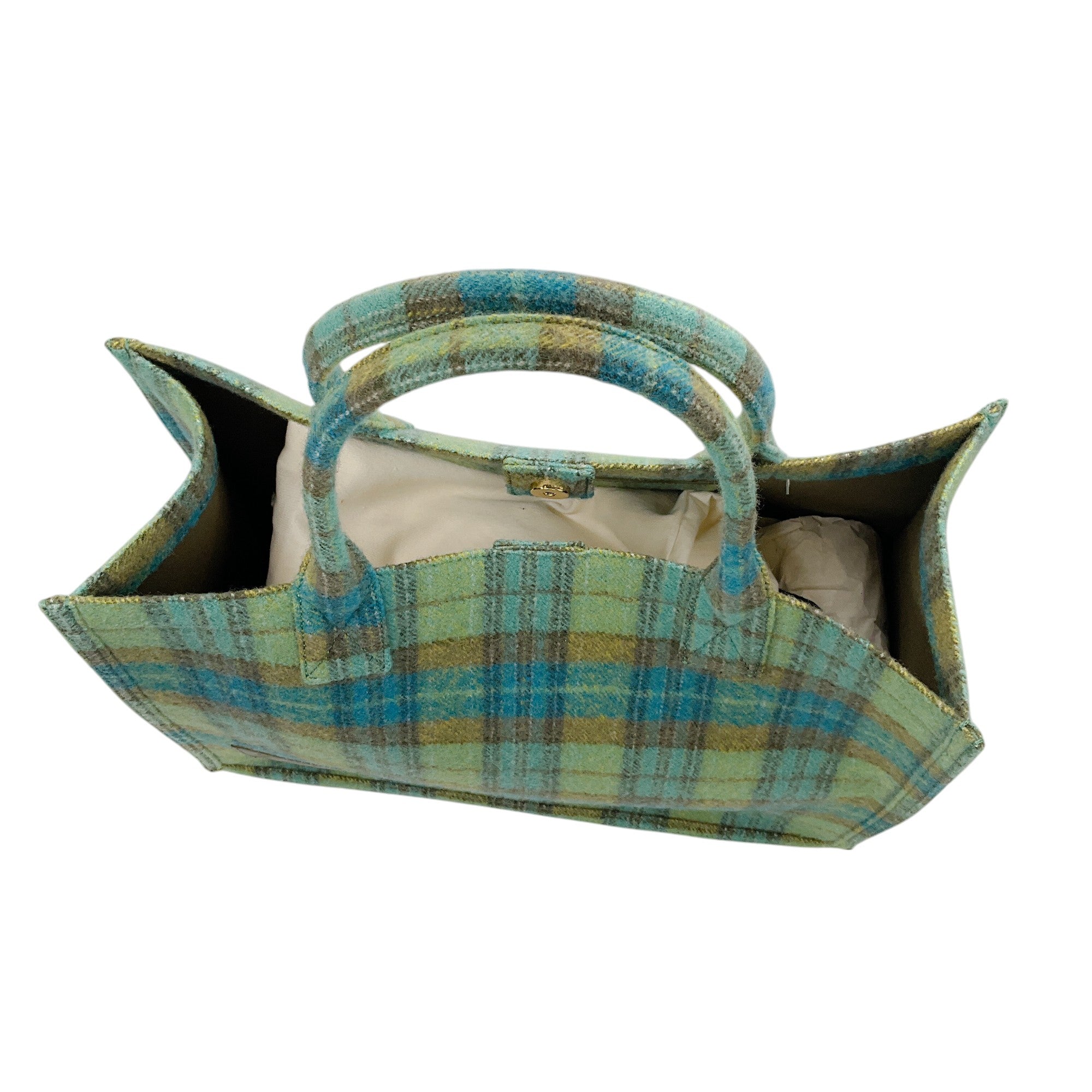 Sandro Blue / Yellow Checked Kasbah Tote Bag