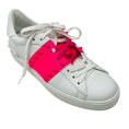Load image into Gallery viewer, Valentino White / Hot Pink Rockstud Untitled Leather Sneakers
