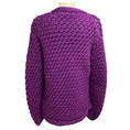 Load image into Gallery viewer, Chanel Purple Chunky Open Knit Cardigan Sweater with Rhinestone Embellished CC Logo Buttons
