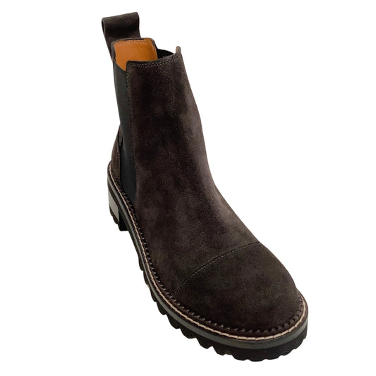 See by Chloe Graphite Suede Mallory Chelsea Boots