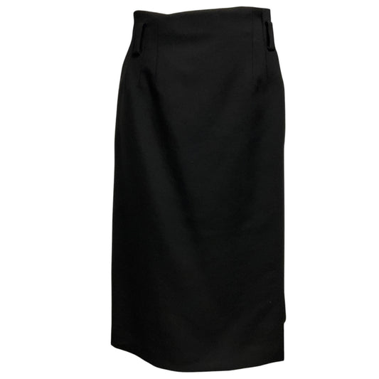 Prada Black Wool Gabardine Pencil Skirt