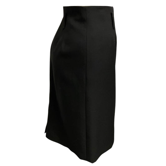 Prada Black Wool Gabardine Pencil Skirt