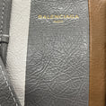 Load image into Gallery viewer, Balenciaga Grey / Orange / White Bazar Stripe 2Way Leather Shopper Tote Bag
