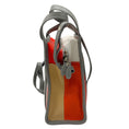 Load image into Gallery viewer, Balenciaga Grey / Orange / White Bazar Stripe 2Way Leather Shopper Tote Bag
