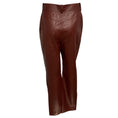 Load image into Gallery viewer, Chanel Burgundy 2022 Silk Lined Lambskin Leather Pants with CC Logo Jewel Button
