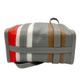 Load image into Gallery viewer, Balenciaga Grey / Orange / White Bazar Stripe 2Way Leather Shopper Tote Bag
