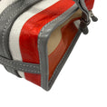 Load image into Gallery viewer, Balenciaga Grey / Orange / White Bazar Stripe 2Way Leather Shopper Tote Bag
