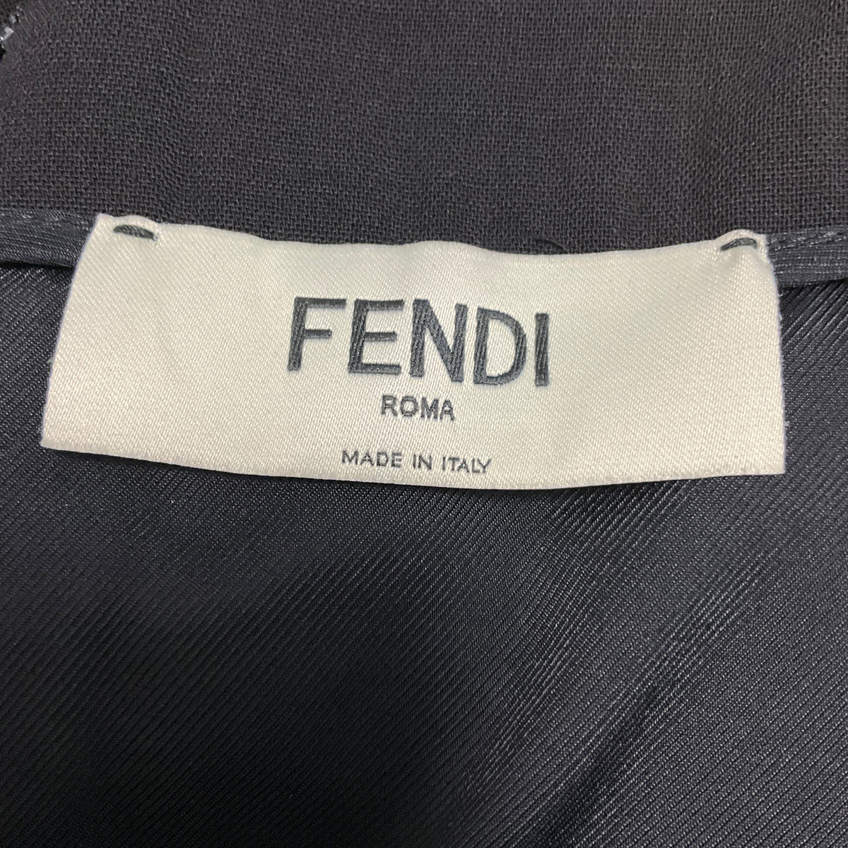 Fendi Black / Ivory Stripe Wool Pencil Skirt