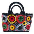 Load image into Gallery viewer, Prada Black Multi Raffia Circle Tote
