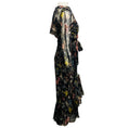 Load image into Gallery viewer, Cinq a Sept Black Multi Marianne Floral Silk Organza Puff Sleeve Midi Dress
