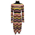 Load image into Gallery viewer, Missoni Black / Pink Multi 2024 Chevron Zig Zag Knit Dress
