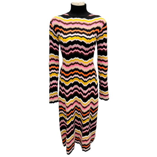 Missoni Black / Pink Multi 2024 Chevron Zig Zag Knit Dress
