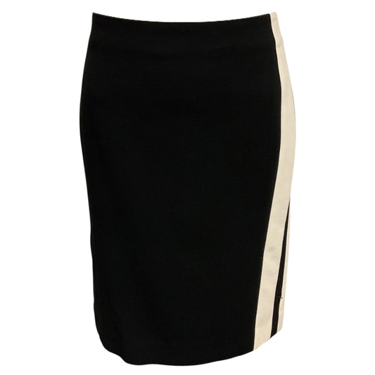 Fendi Black / Ivory Stripe Wool Pencil Skirt