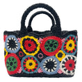 Load image into Gallery viewer, Prada Black Multi Raffia Circle Tote
