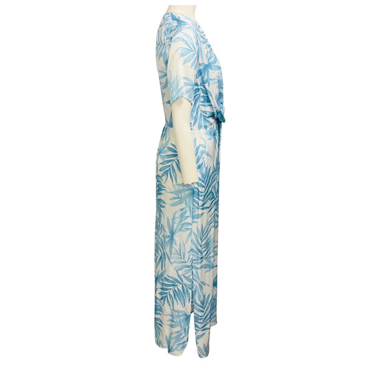 Rocco Ragni Light Blue / White Printed Short Sleeved Maxi Dress