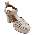 Load image into Gallery viewer, See By Chloe Ivory Chunky Caged Leather Platform Heels
