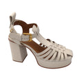 Load image into Gallery viewer, See By Chloe Ivory Chunky Caged Leather Platform Heels
