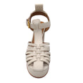 Load image into Gallery viewer, See By Chloe Ivory Chunky Caged Leather Platform Heels
