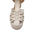 Load image into Gallery viewer, See By Chloe Ivory Chunky Caged Leather Platform Heels
