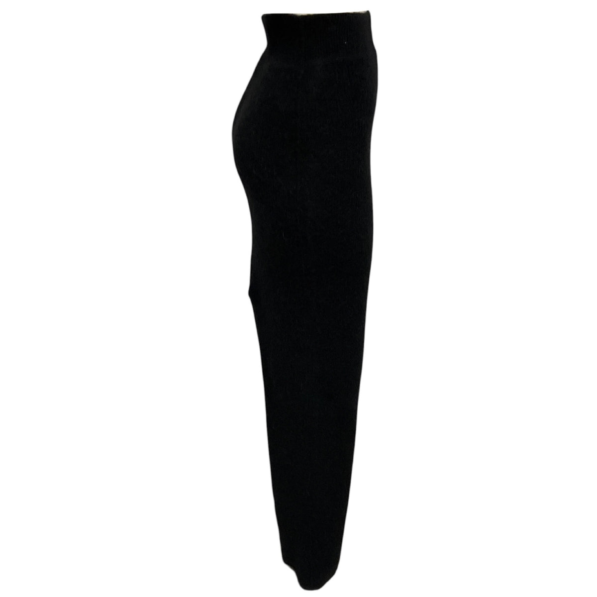Rick Owens Black Porterville Collection High Waisted Alpaca and Wool Knit Pillar Maxi Skirt with Back Slit
