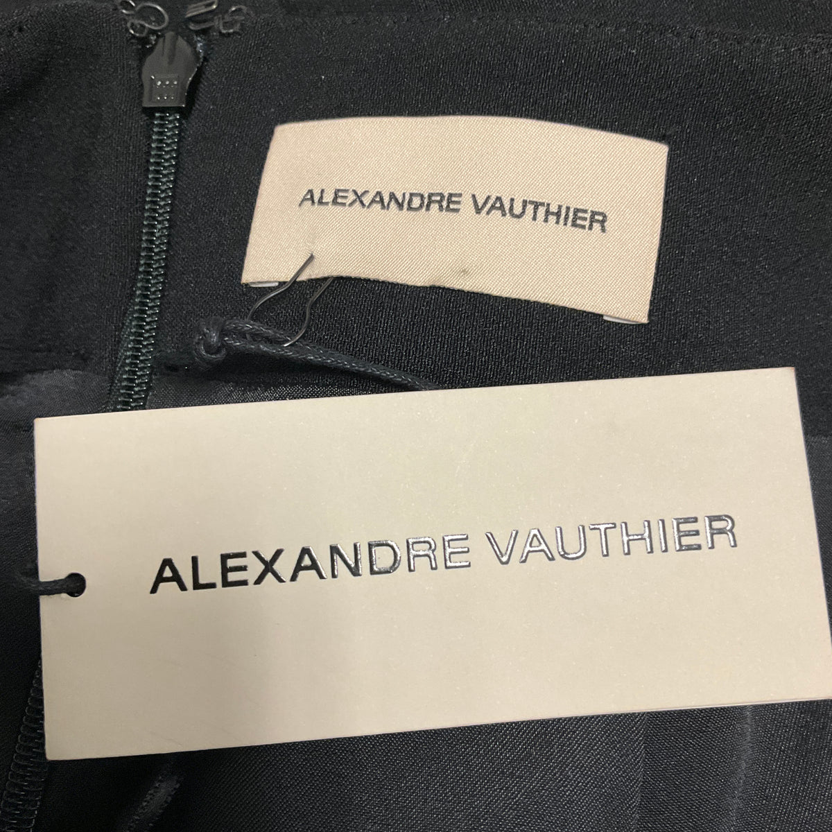Alexandre Vauthier Black High Waisted High-Low Crepe Maxi Skirt with Flared Hem