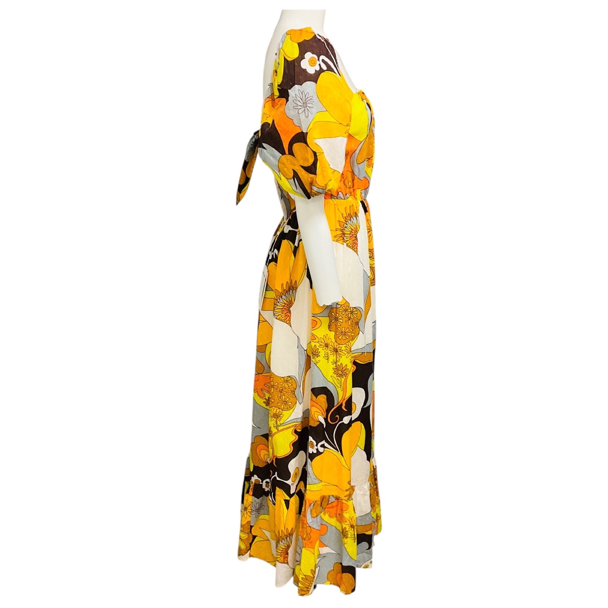Antik Batik Yellow Multi Bahia Knoty Dress