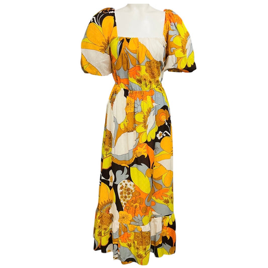 Antik Batik Yellow Multi Bahia Knoty Dress