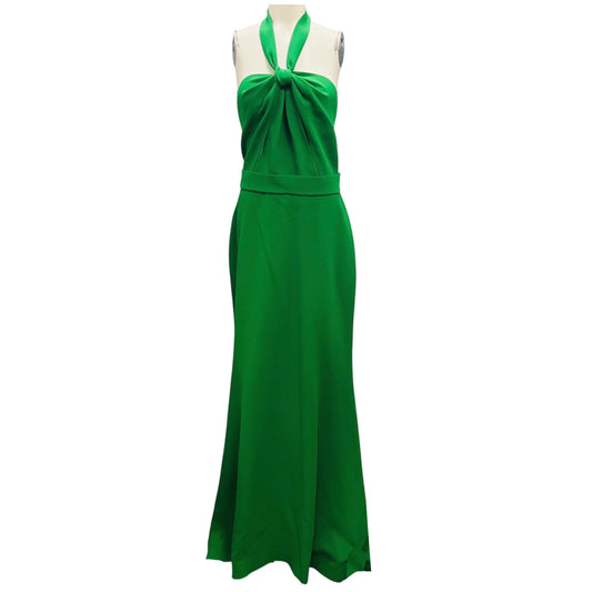 Elie Saab Marisa Green Halter Neck Silk Long Dress / Gown