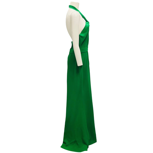 Elie Saab Marisa Green Halter Neck Silk Long Dress / Gown