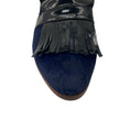 Load image into Gallery viewer, Billy Reid Navy Blue / Black Patent Leather Fringed Calf Hair Loafer
