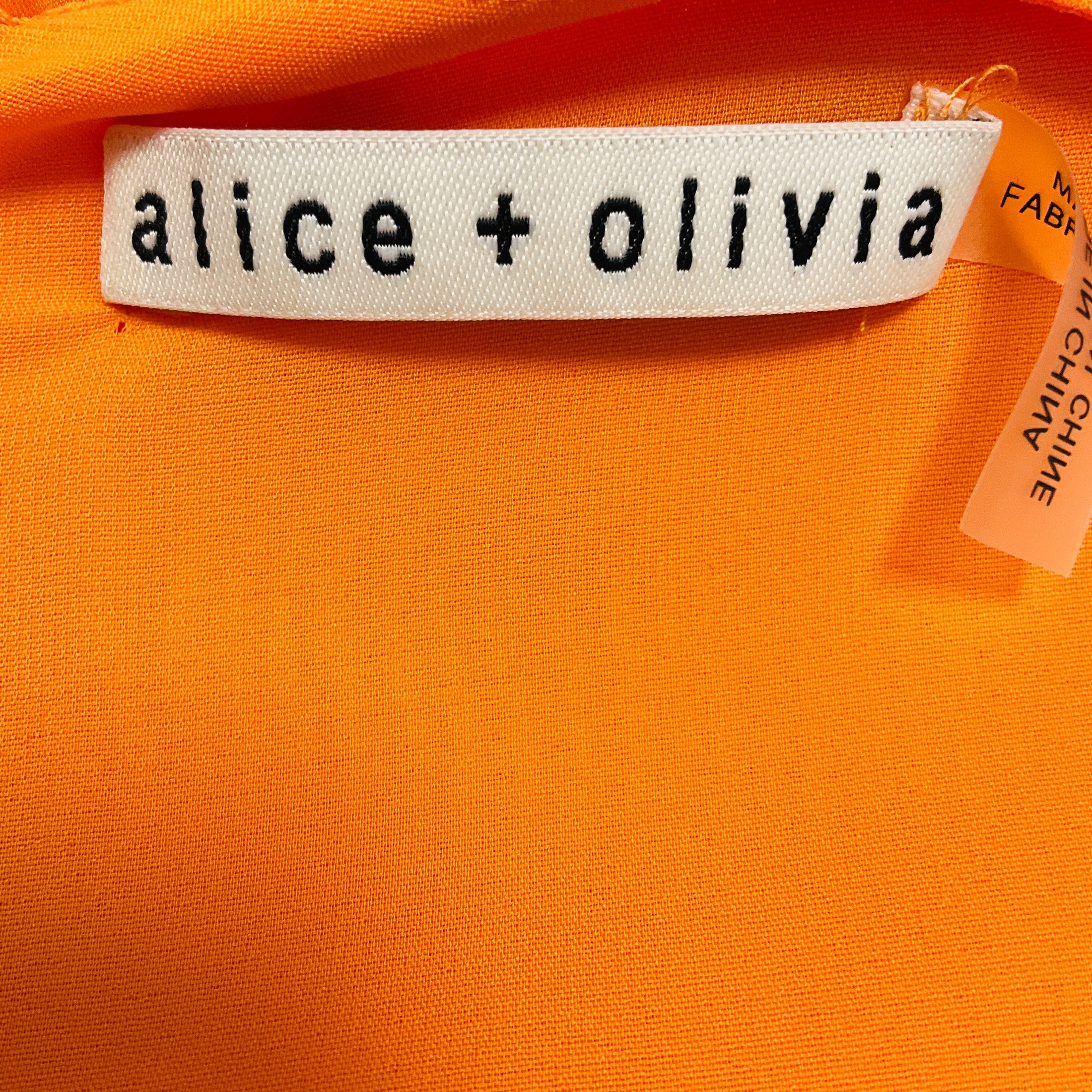 Alice + Olivia Tangerine Orange Pleated Sion Midi Dress