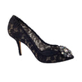Load image into Gallery viewer, Dolce & Gabbana Black Crystal Embellished Lace Pumps
