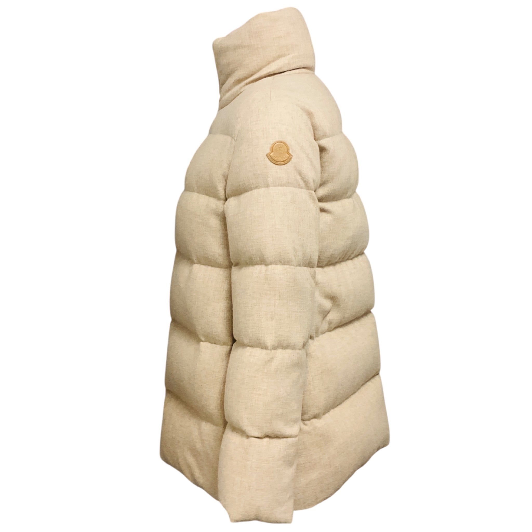 Moncler Beige Bonaguil Padded Wool and Cashmere Down Coat