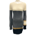 Load image into Gallery viewer, Vionnet Ivory / Charcoal Grey / Gold Metallic / Black Striped Long Sleeved Knit Dress
