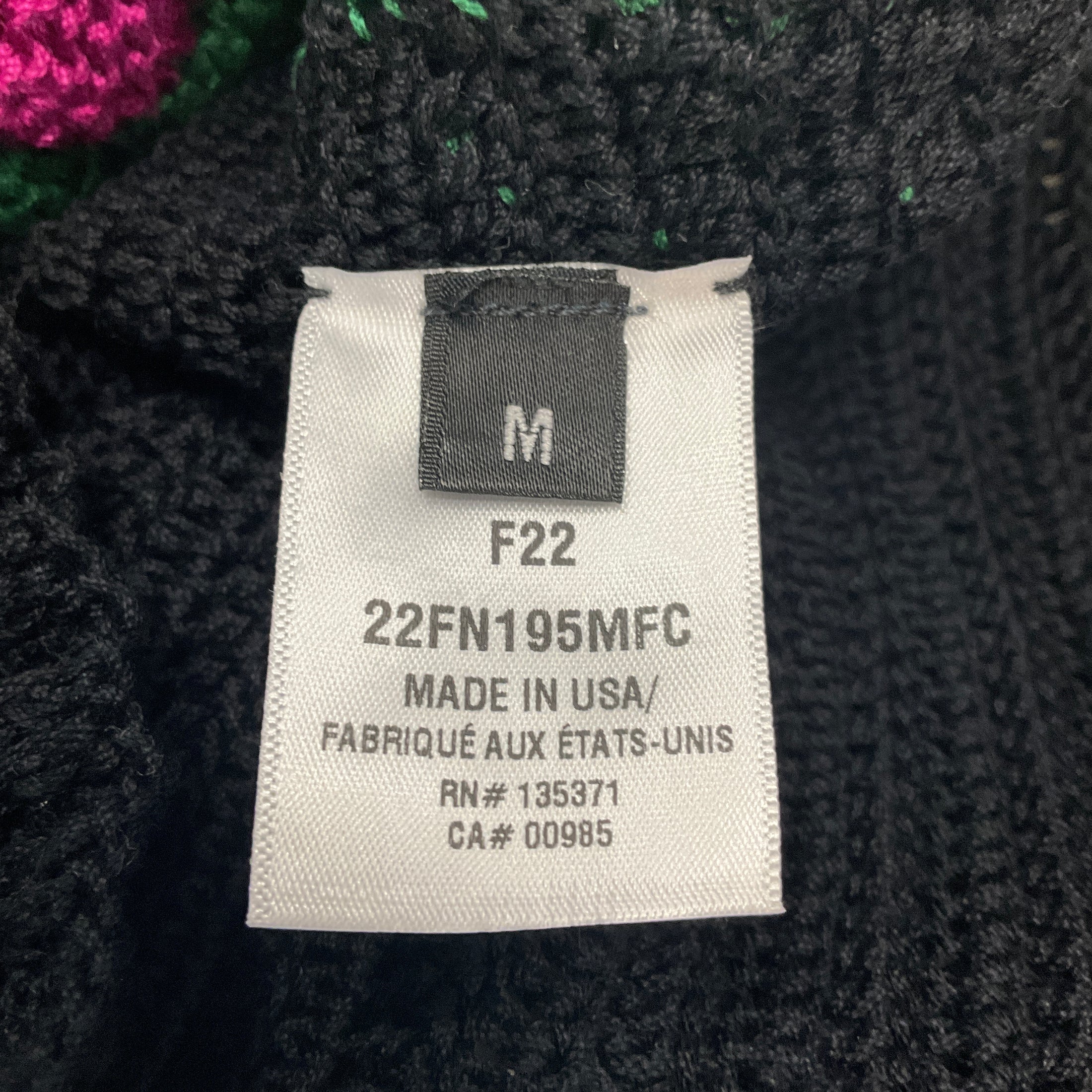 Oscar de la Renta Black Multi Floral Crochet Knit Sweater