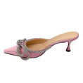 Load image into Gallery viewer, Mach & Mach Pink Crystal Embellished Satin Mules
